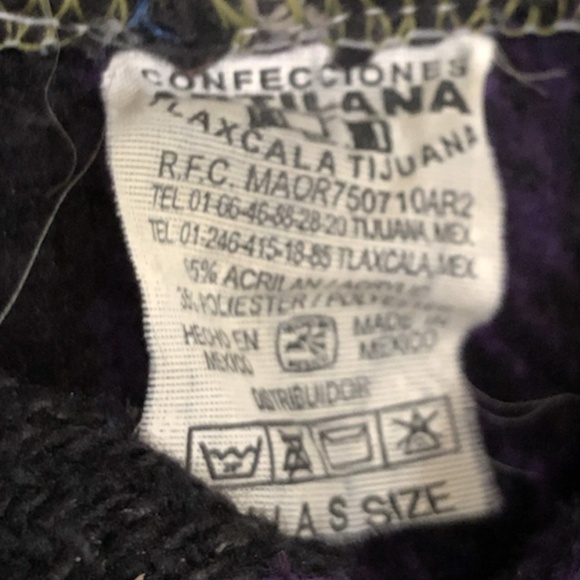 CONFECCIONES ARTILANA Baja Pullover Women's Size Small Purple Authentic Mexican - Picture 5 of 7